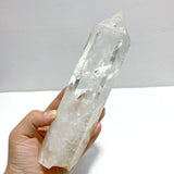 3 Pieces Large Clear Quartz Point Raw Bottom With Stand 2 - Wholesale Crystals