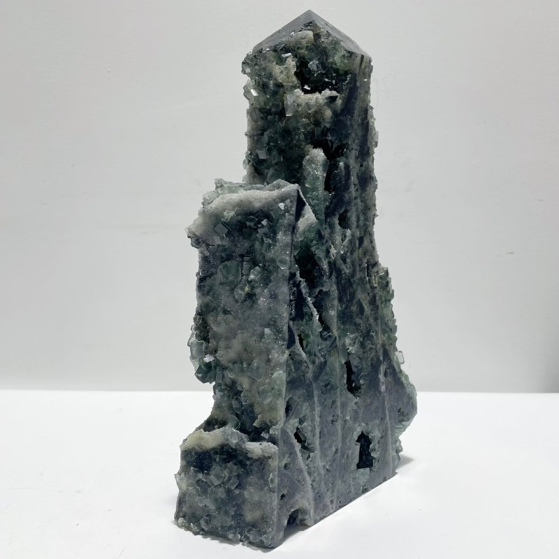 3 Pieces Large Cutting Fluorite Mineral Geode Cubes Specimen Tower - Wholesale Crystals