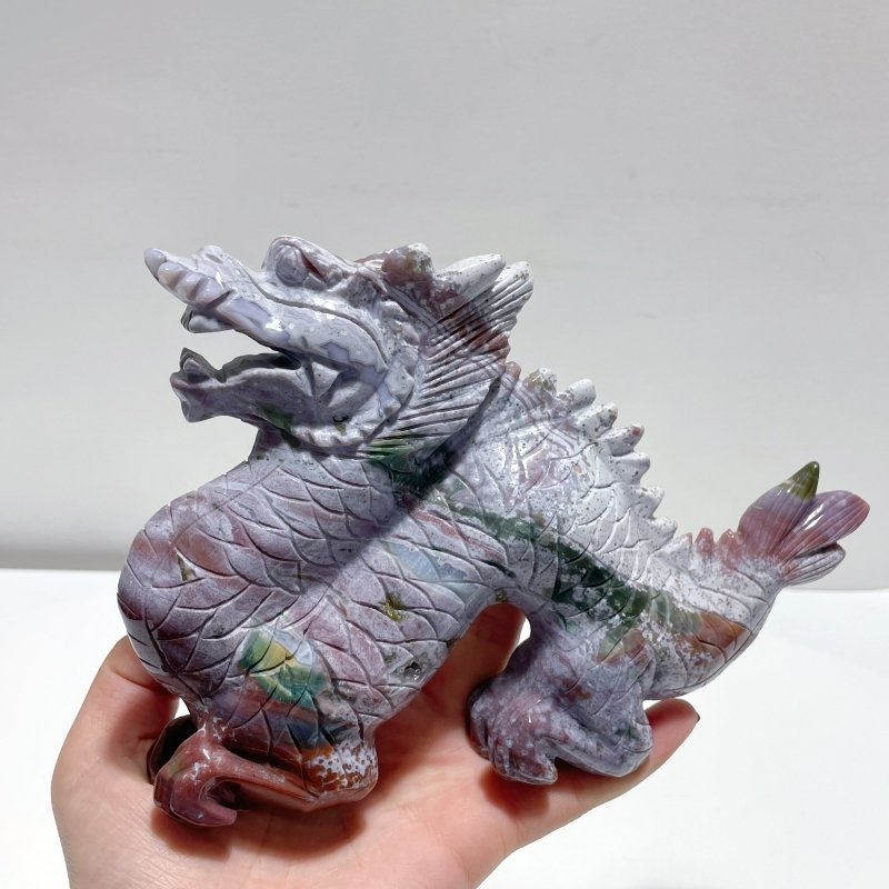 3 Pieces Ocean Jasper China Dragon Carving - Wholesale Crystals