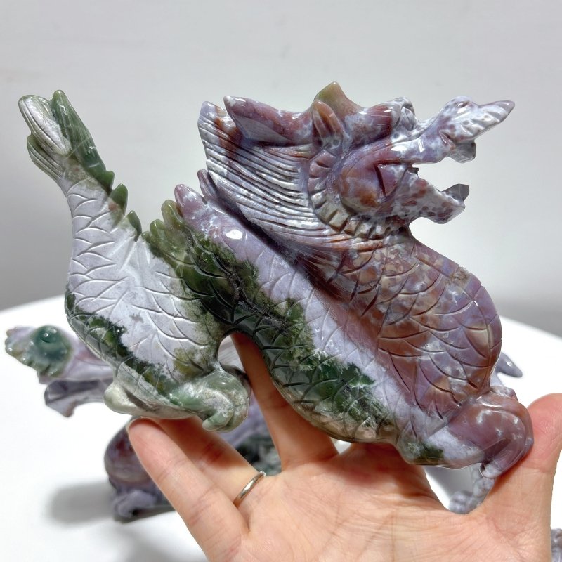 3 Pieces Ocean Jasper China Dragon Carving - Wholesale Crystals