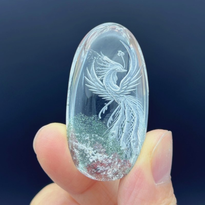 3 Pieces Phoenix Garden Quartz Inner Scene Carving - Wholesale Crystals