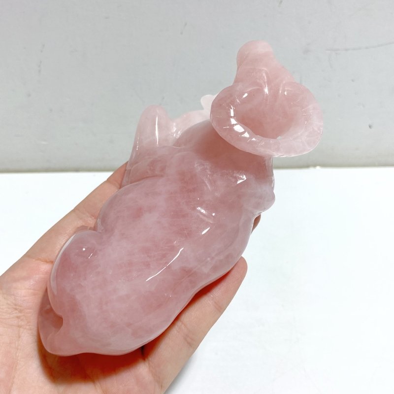 3 Pieces Rose Quartz Cattle Carving -Wholesale Crystals