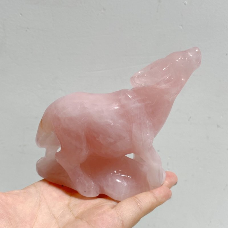 3 Pieces Rose Quartz Cattle Carving -Wholesale Crystals
