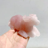 3 Pieces Rose Quartz Cattle Carving -Wholesale Crystals