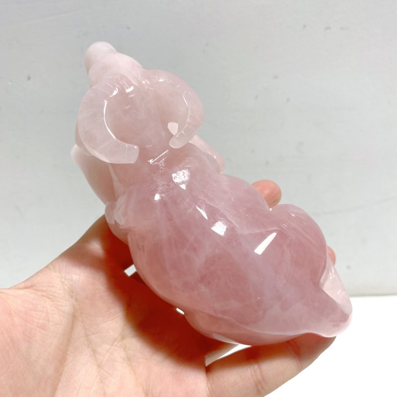 3 Pieces Rose Quartz Cattle Carving -Wholesale Crystals
