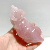 3 Pieces Rose Quartz Cattle Carving -Wholesale Crystals