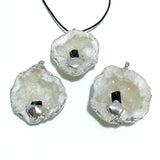 3 Styles Geode Druzy Agate Slice Irregular Pendant Wholesale Black Tourmaline Amethyst Citrine - Wholesale Crystals