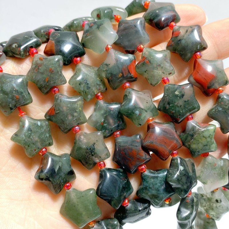 3 Types 1.5CM Drilled Star DIY Beads Strands Wholesale Dragon Blood Stone Labradorite - Wholesale Crystals