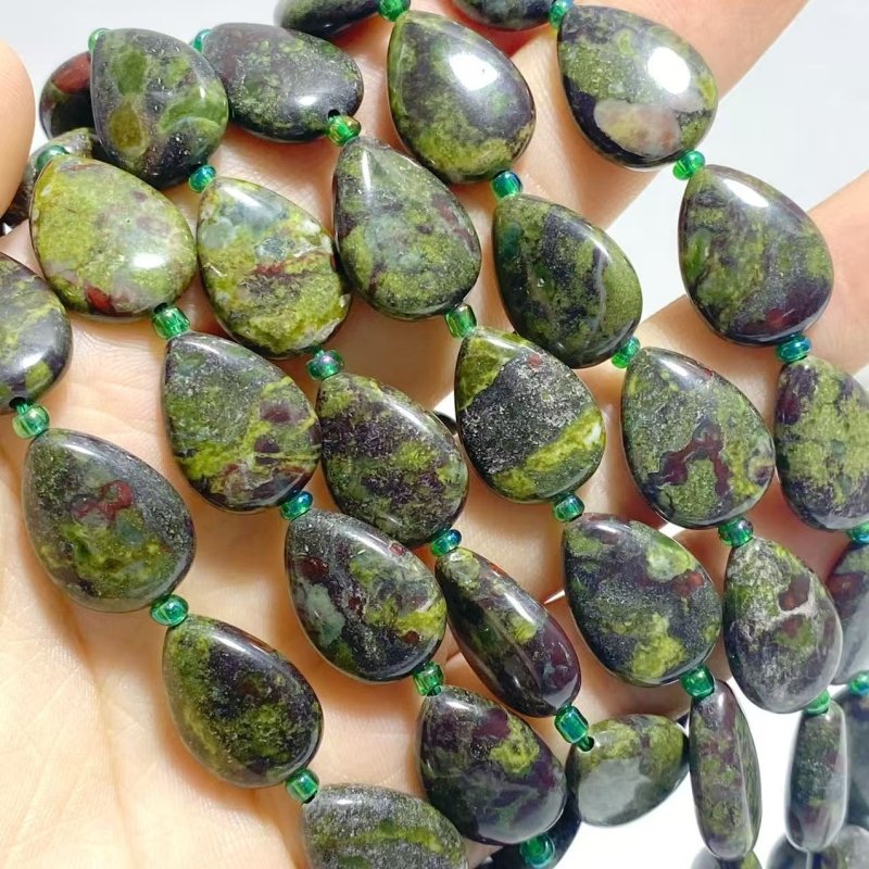 3 Types Mini Drilled Waterdrop Shape DIY Beads Strands Wholesale Dragon Blood Stone Labradorite - Wholesale Crystals
