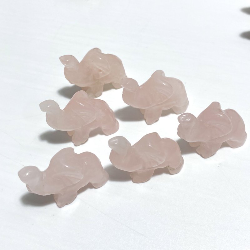 3 Types Mini Elephant Carving Wholesale Rose Quartz Mookaite Ocean Jasper - Wholesale Crystals