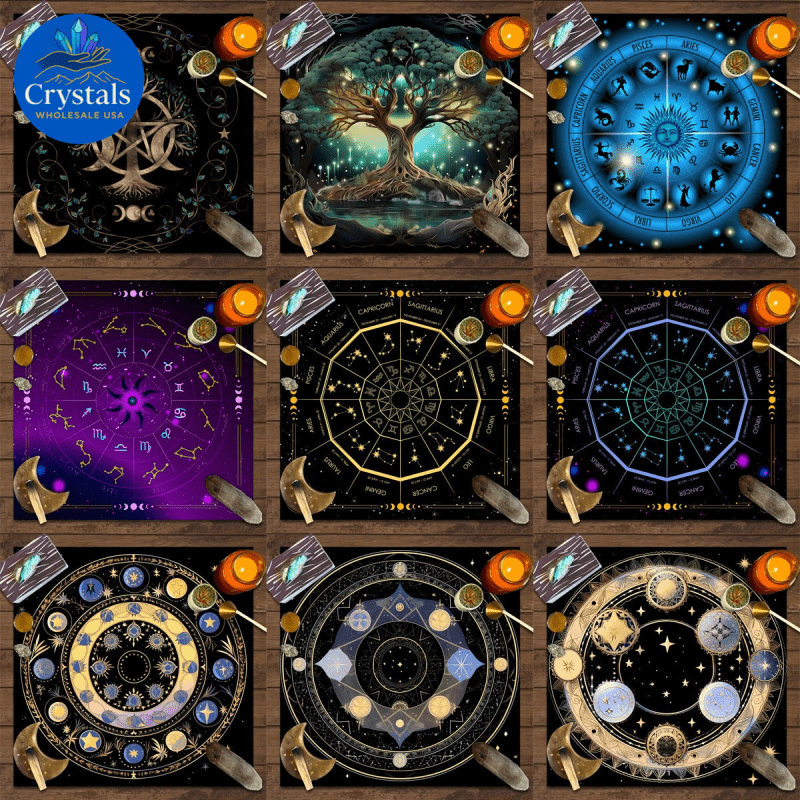 3 Zodiac Starry Sky Tarot Tablecloth - Wholesale Crystals