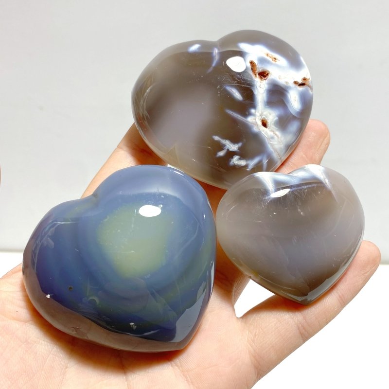 31 Pieces Black Orca Agate Heart 4 - Wholesale Crystals