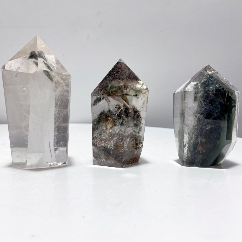 3.3 - 4in 3 Pieces Beautiful Garden Quartz Tower - Wholesale Crystals