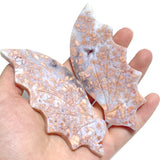 5 Pairs Flying Dragon Wing With Stand Chevron Amethyst Pink Agate