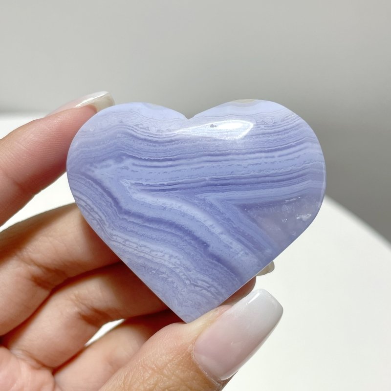 35 Pieces High Quality Blue Lace Agate Heart - Wholesale Crystals