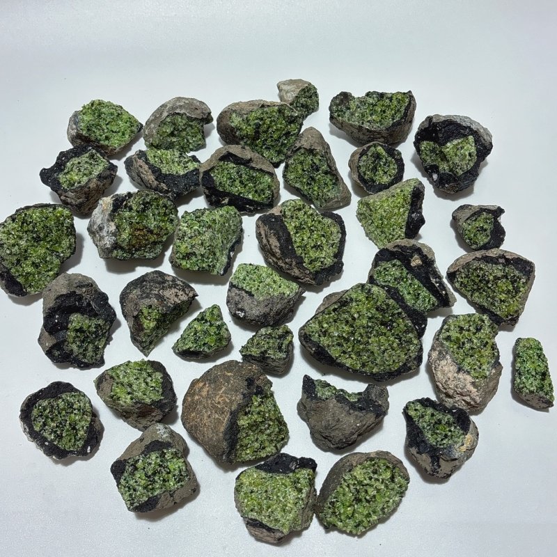 35 Pieces Peridot Raw Stone Specimen -Wholesale Crystals