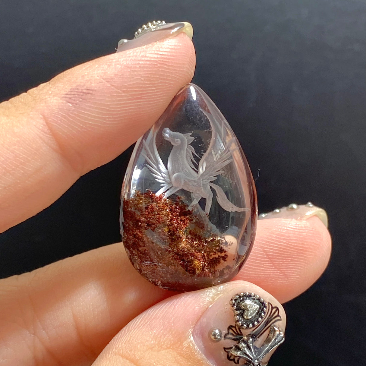 5 Pieces Pegasus Garden Quartz Inner Scene Carving