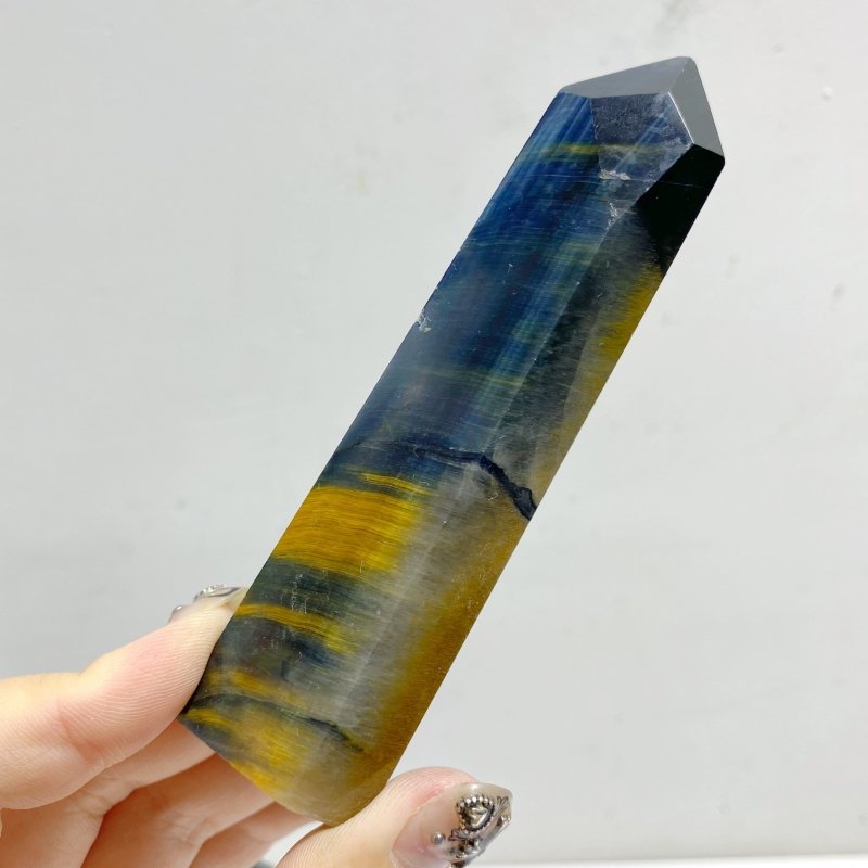 36 Pieces Blue Tiger Eye Mixed Quartz Tower Point -Wholesale Crystals