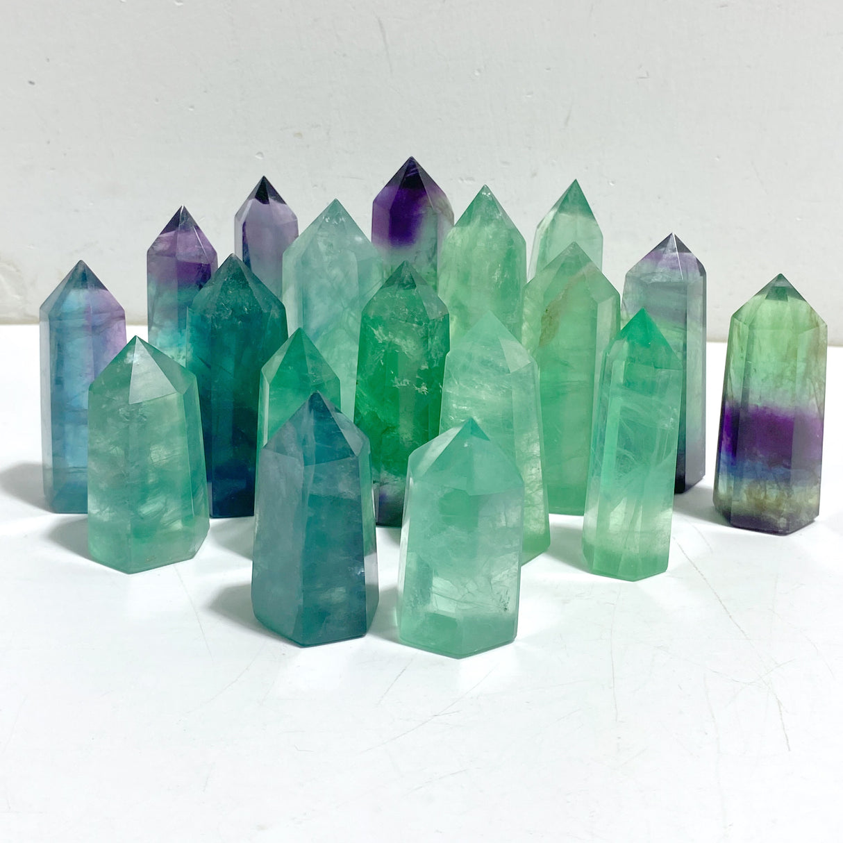 Green Fluorite Point Wholesale