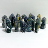 17 Pieces Blue Fluorite Mixed Pyrite Raw Side Tower Point