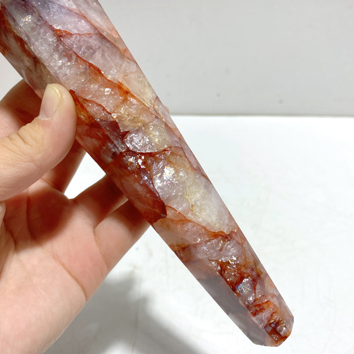 6 Pieces Fire Quartz Magic Scepter Wand With Stand