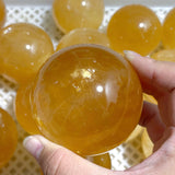 27 Pieces Large Yellow Calcite Spheres (Sea Freight Only)