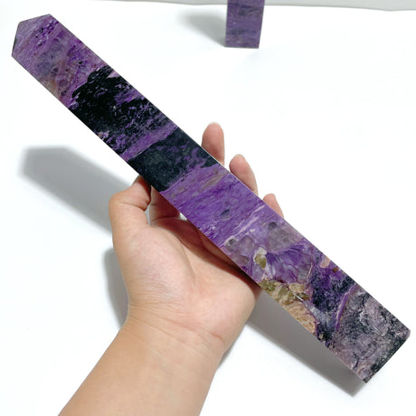 2 Pieces Charoite Four-sided Tower For Collection #A05