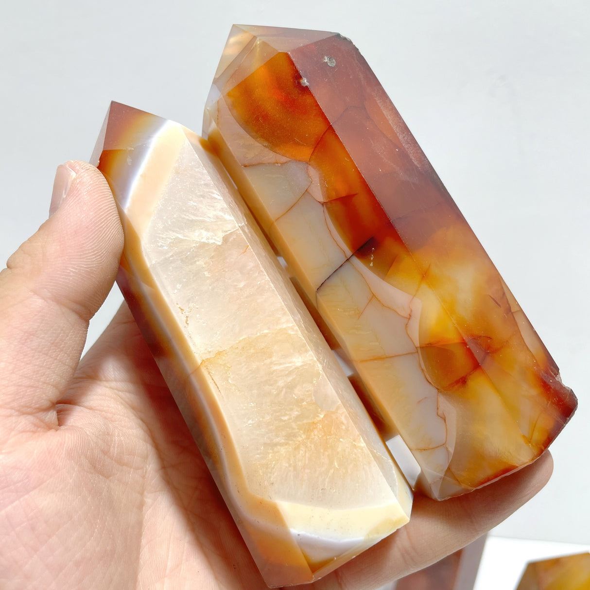 9 Pieces Large Carnelian Crystal Tower Clearance (defect)