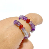 24 Types Crystal Beaded Rings Wholesale Moss Agate Chevron Amethyst Red Jasper