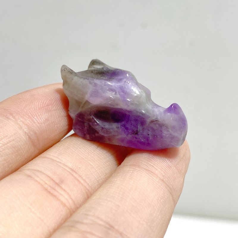 3CM Chevron Amethyst Dragon Head Carving Wholesale -Wholesale Crystals