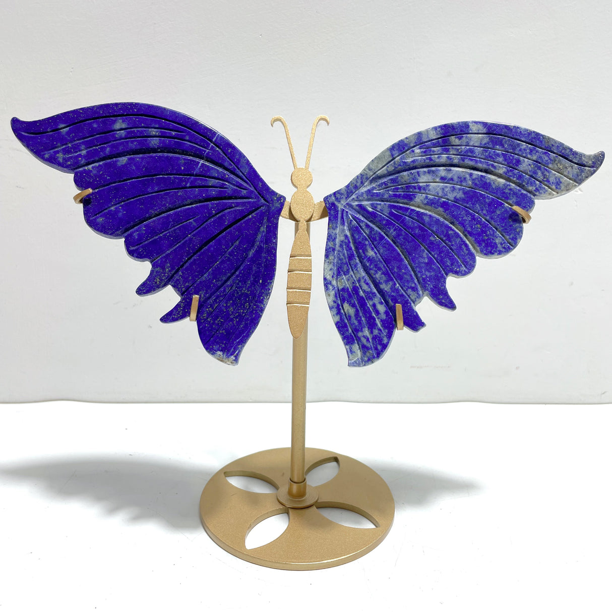 Unique Lapis Lazuli Butterfly Carving With Stand