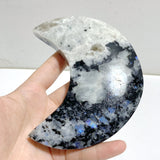 4 Pieces India Moonstone Moon Carving With Stand