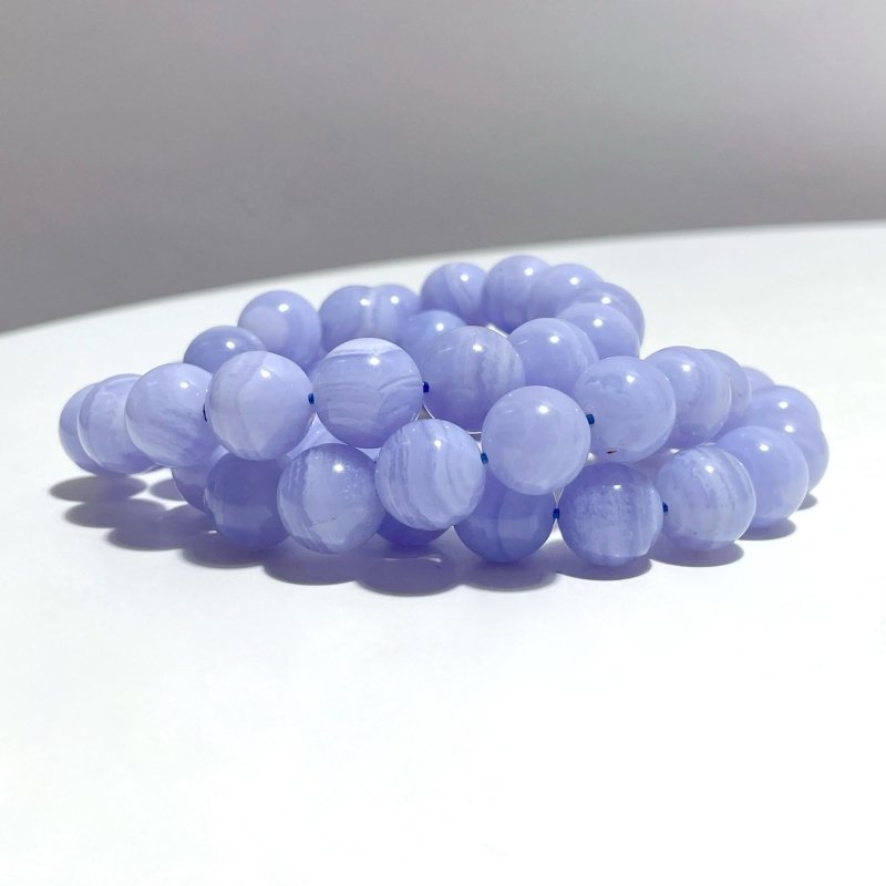 3pcs High Grade Blue Lace Agate Bracelet (HGUB23) - Wholesale Crystals