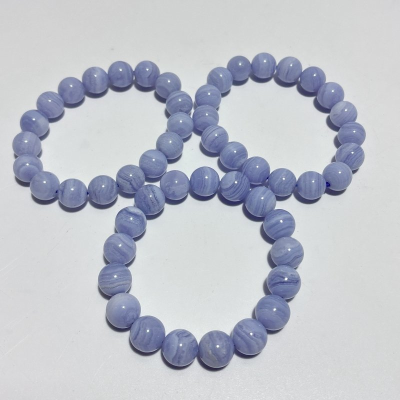 3pcs High Grade Blue Lace Agate Bracelet (HGUB23) - Wholesale Crystals