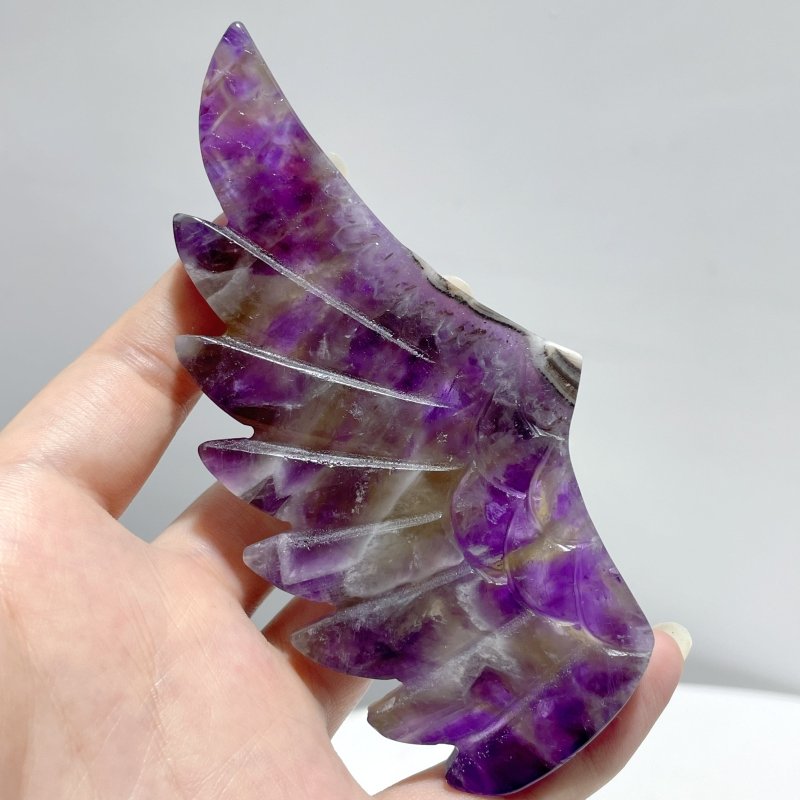 4 Pairs Chevron Amethyst Pegasus Wing Crystal Carving With Stand - Wholesale Crystals