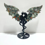 4 Pairs Demon And Angel Wing Carving With Stand Africa Blood Stone Sodalite - Wholesale Crystals