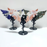 4 Pairs Demon And Angel Wing Carving With Stand Africa Blood Stone Sodalite - Wholesale Crystals