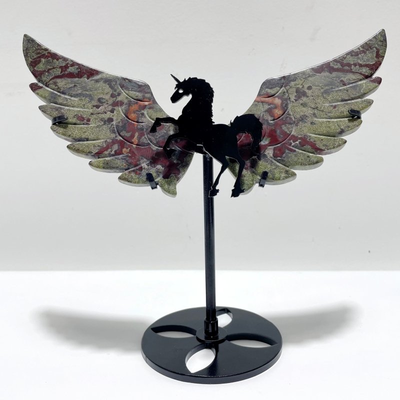 4 Pairs Dragon Blood Small Pegasus Wing Carving With Stand - Wholesale Crystals