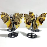 4 Pairs Septarium Butterfly Wing Carving With Stand 2 - Wholesale Crystals