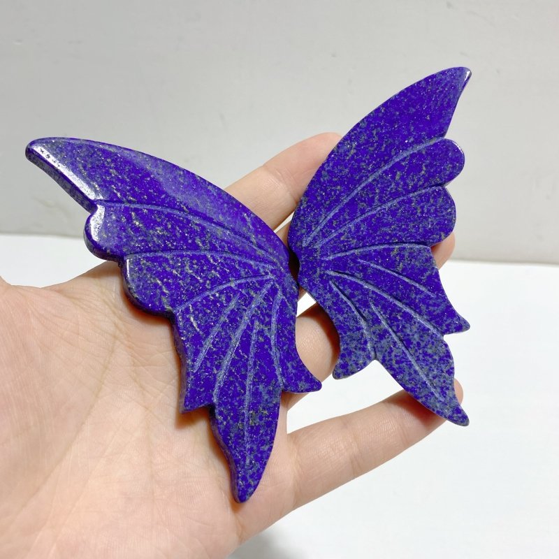 4 Pairs Small Lapis Lazuli Butterfly Carving With Stand -Wholesale Crystals
