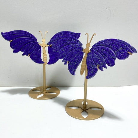 4 Pairs Small Lapis Lazuli Butterfly Wing Carving With Stand - Wholesale Crystals