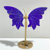 4 Pairs Small Lapis Lazuli Butterfly Wing Carving With Stand -Wholesale Crystals