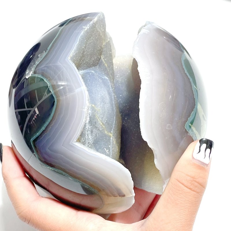 4 Pieces Beautiful Geode Agate Spheres - Wholesale Crystals