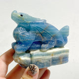 4 Pieces Blue Onyx Flying Dragon Castle Carving -Wholesale Crystals