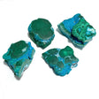 4 Pieces High Quality Beautiful Chrysocolla Mixed Malachite Slab Specimen - Wholesale Crystals