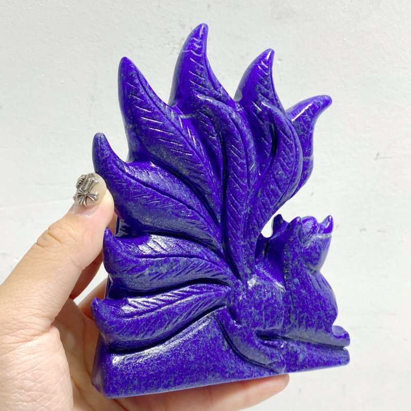 4 Pieces Lapis Lazuli Nine-tailed Fox Carving -Wholesale Crystals