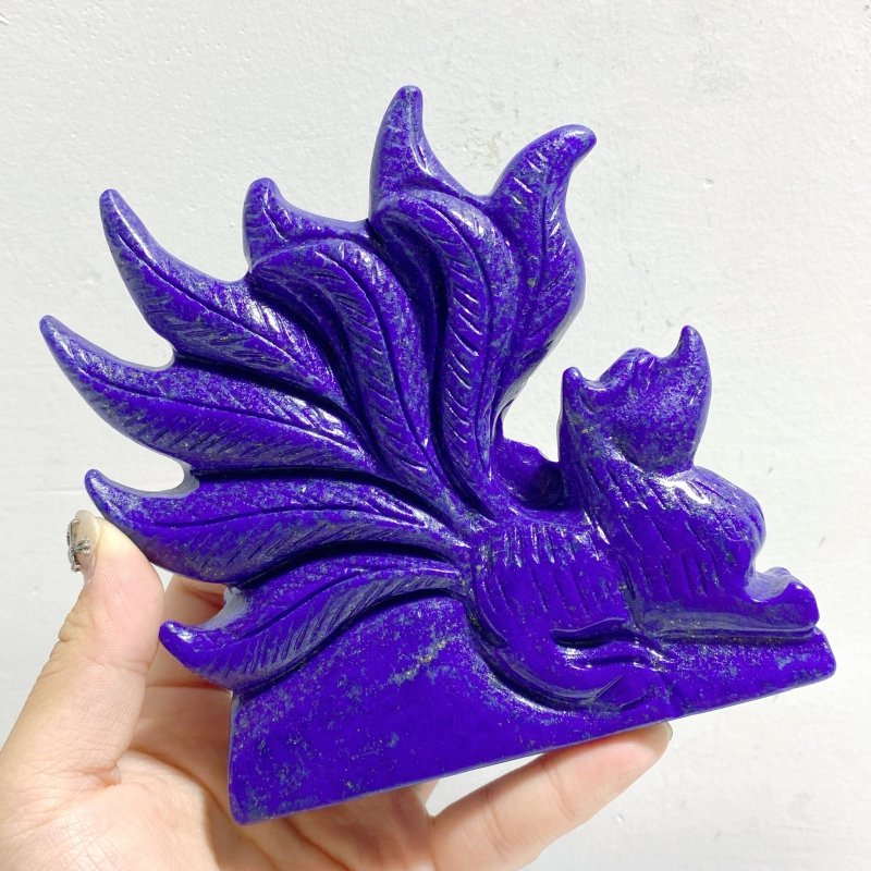 4 Pieces Lapis Lazuli Nine-tailed Fox Carving -Wholesale Crystals