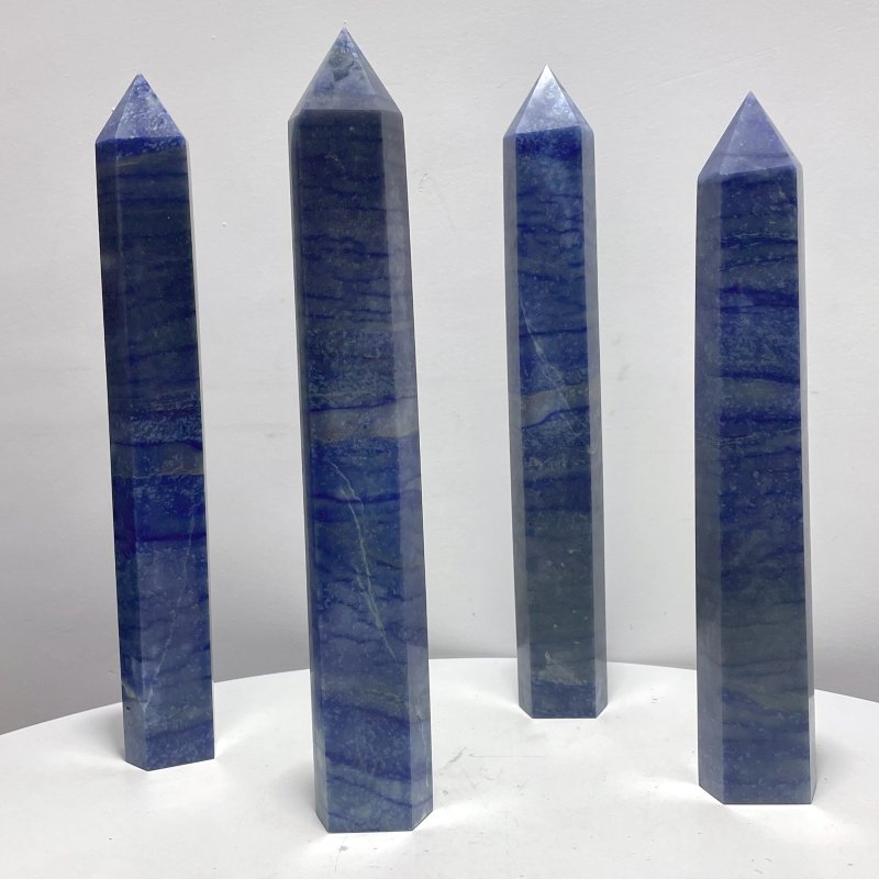 4 Pieces Large Blue Aventurine Tower - Wholesale Crystals