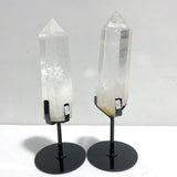 4 Pieces Large Clear Quartz Point Raw Bottom With Stand 5 - Wholesale Crystals