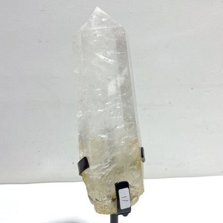 4 Pieces Large Clear Quartz Point With Rainbow Raw Bottom With Stand 4 - Wholesale Crystals